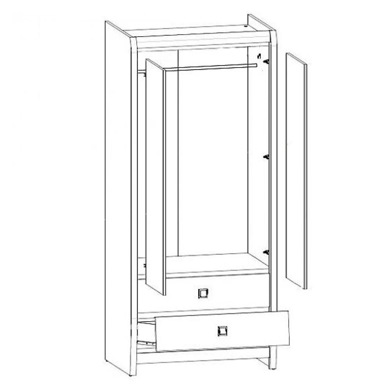 Шафа розпашна Гербор Коен МДФ SZF2D2S з ящиками Венге магія/Штрокс темний (GRB-1421) - фото 2 Шафа розпашна Гербор Коен МДФ SZF2D2S з ящиками Венге магія/Штрокс темний (GRB-1421) - фото 2