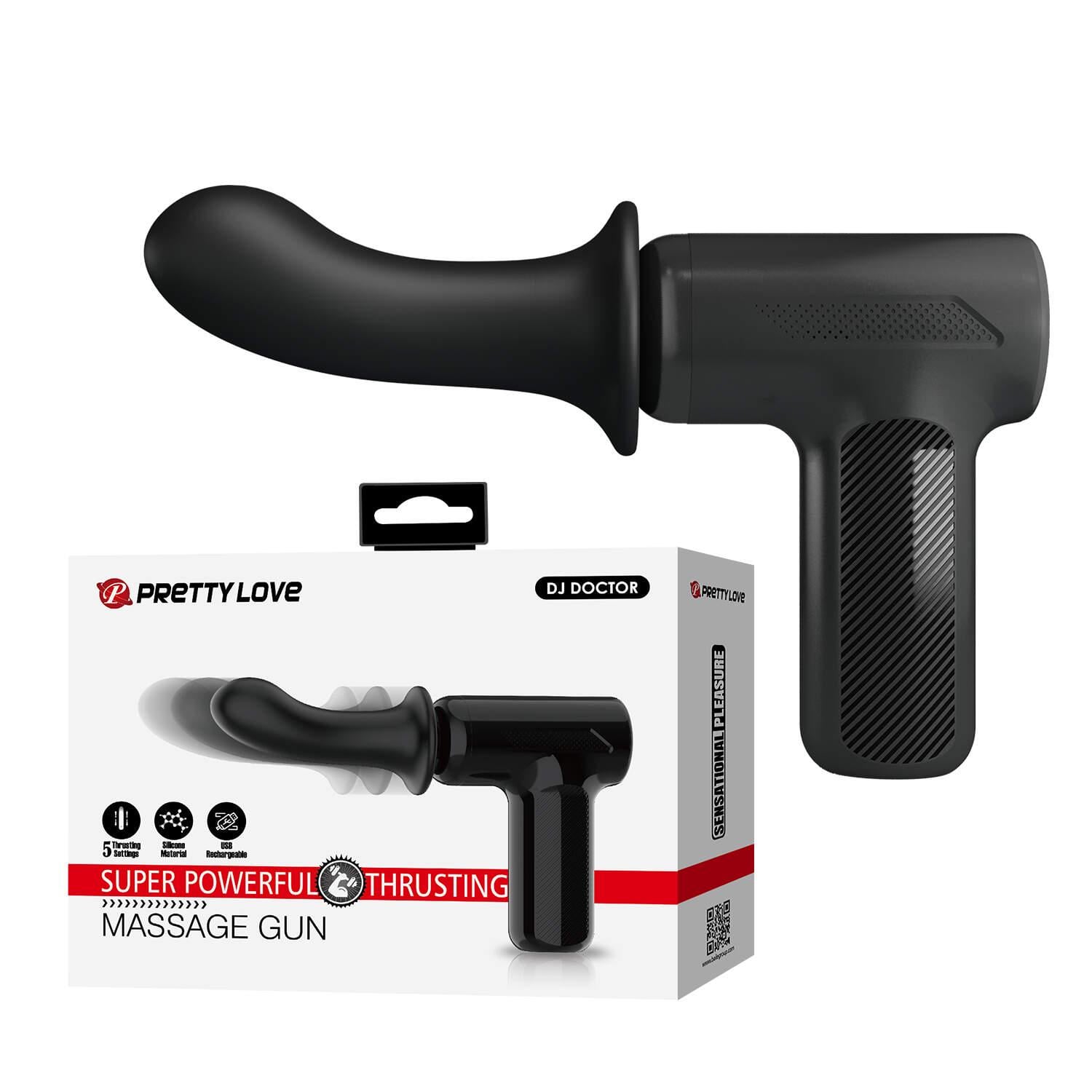 Вибромассажер-пистолет Dj Doctor Massage Gun 12,1х3,8 Черный (38024735)