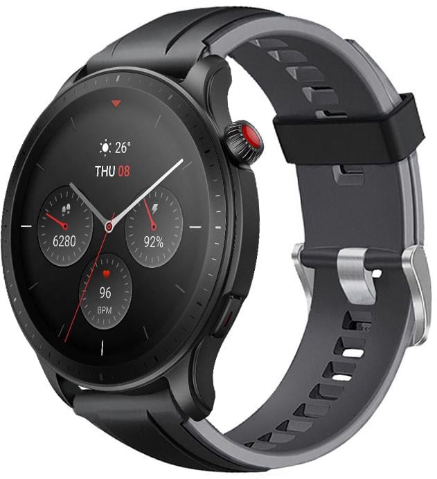 Ремешок Coholl для Amazfit GTR 4 22 мм Black Grey (31094-53)