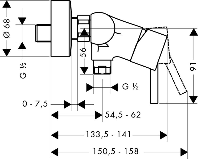 Cмеситель для душа Hansgrohe TALIS S2 32640000 Хром (111635) - фото 2