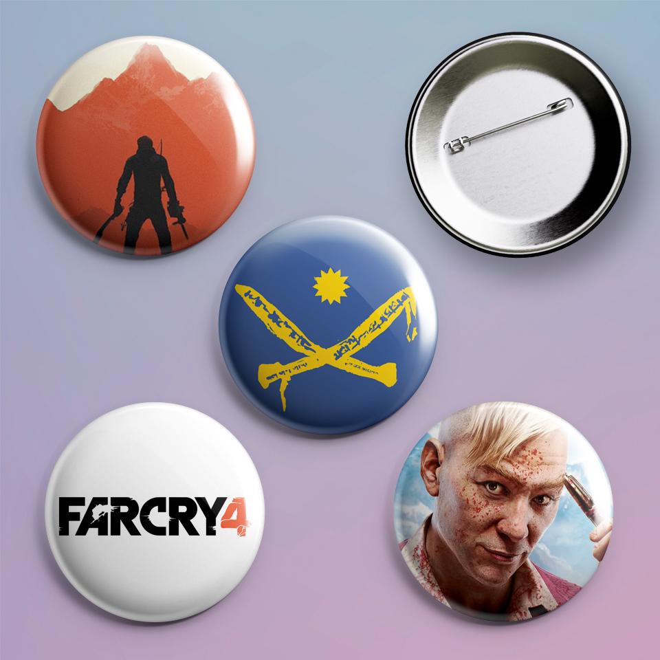Значки на рюкзак с принтом игры Far Cry 4 шт. Значки на рюкзак с принтом игры Far Cry 4 шт.