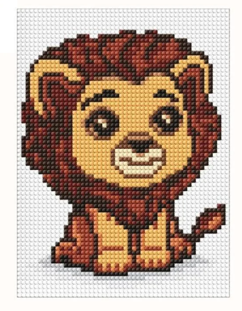 Алмазная мозаика Ideyka Царь животных без подрамника для детей 15х20 см (AMM1024)