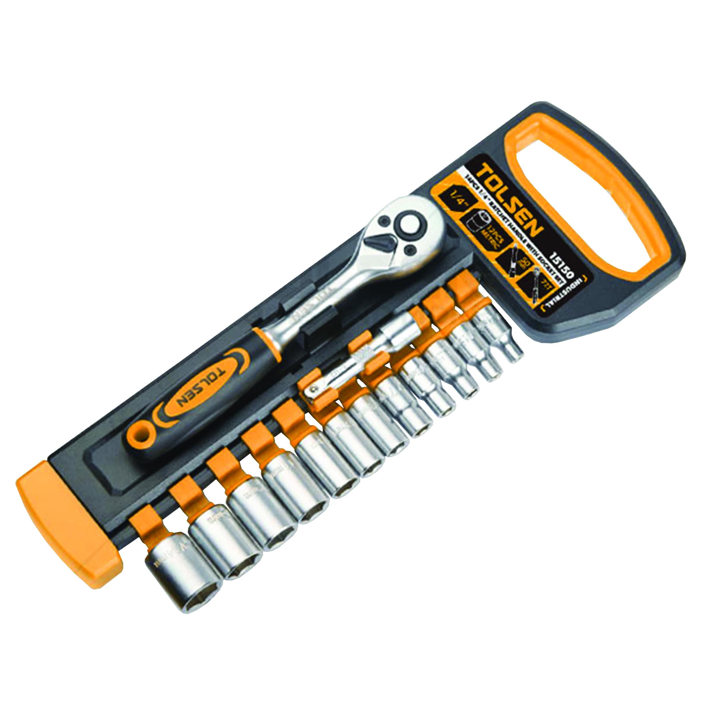 Набор торцевых головок Tolsen Профи 1/4" 14 шт. 4,5-14 мм CrV Silver (15150) Набор торцевых головок Tolsen Профи 1/4" 14 шт. 4,5-14 мм CrV Silver (15150)