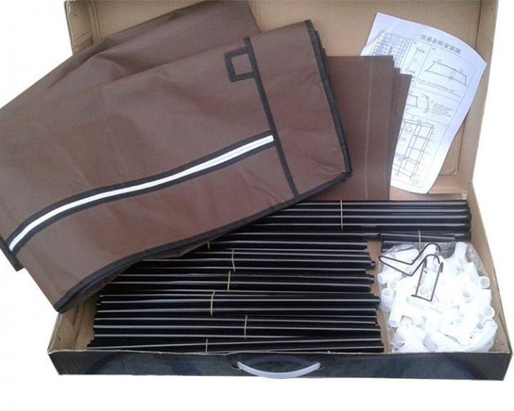 Шкаф тканевой HCX на 3 секции 88130 130х45х175 см Коричневий - фото 6 Шкаф тканевой HCX на 3 секции 88130 130х45х175 см Коричневий - фото 6