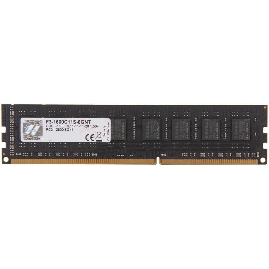 Оперативна пам'ять G.Skill Value DIMM DDR3 8 ГБ 1600 F3-1600C11S-8GNT (3228638d)