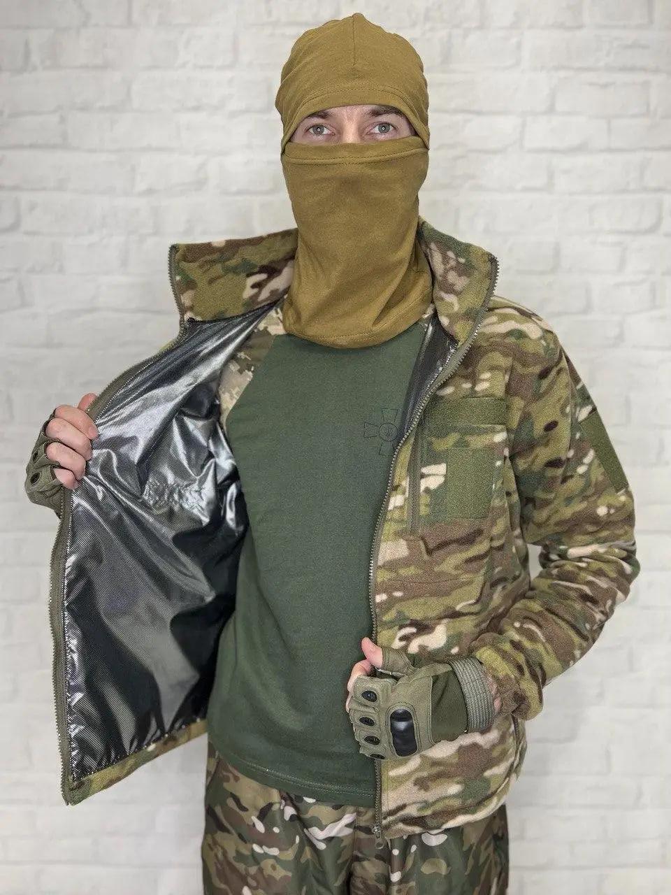 Кофта з підігрівом від повербанку та термо-підкладкою Omni Heat р. 52 XL Мультикам