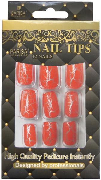 Ногти накладные Parisa с рисунком в упаковке 12 шт. (FK-010)