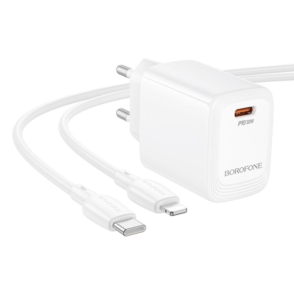 Зарядное устройство Borofone BN28 Fuente PD30W set Type-C to Lightning cable EU White (6941991120305) Зарядное устройство Borofone BN28 Fuente PD30W set Type-C to Lightning cable EU White (6941991120305)