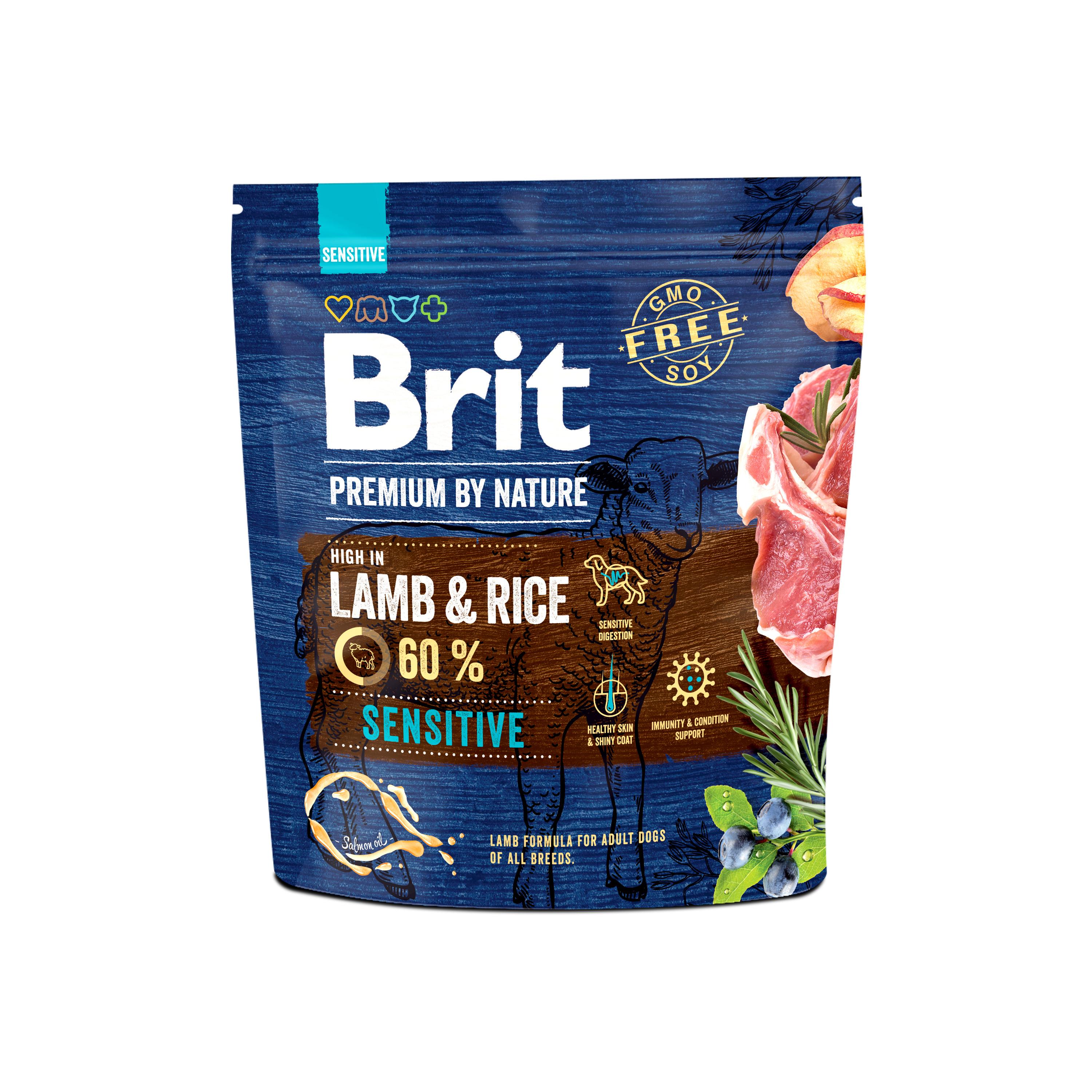 Корм для собак сухой Brit Premium Sensitive Lamb & Rice 1 кг