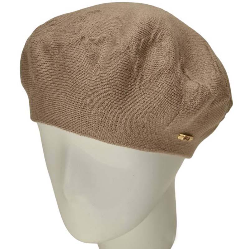 Берет женский Lirus Одри двойной шерстяной тонкой вязки Светло-бежевый (111054)