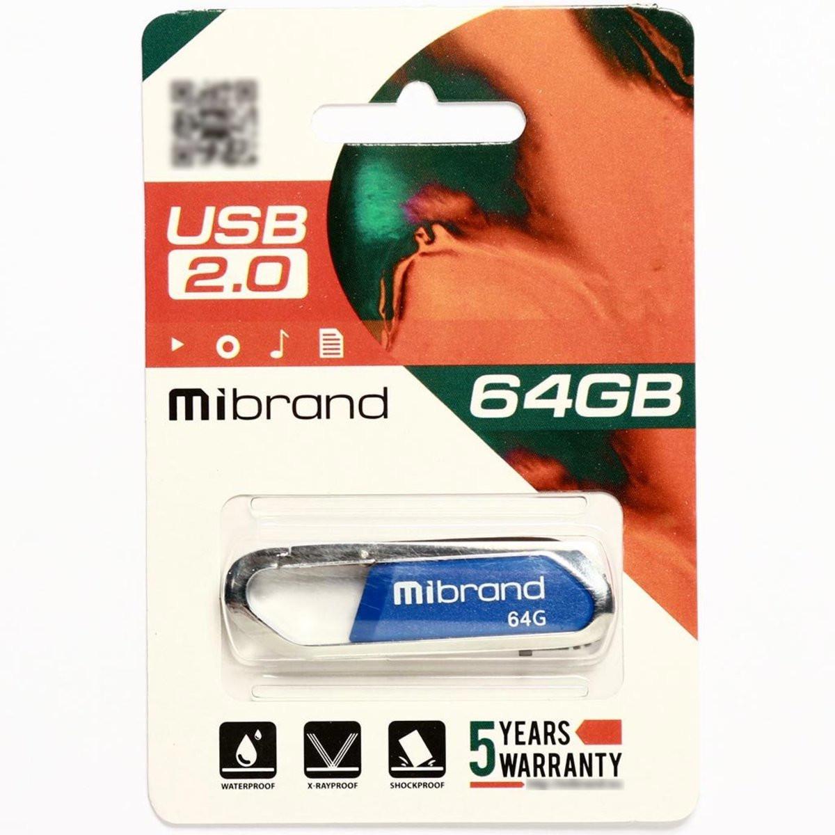 Flash Mibrand USB 2.0 Aligator 64Gb Blue (29caa1-15468) - фото 2