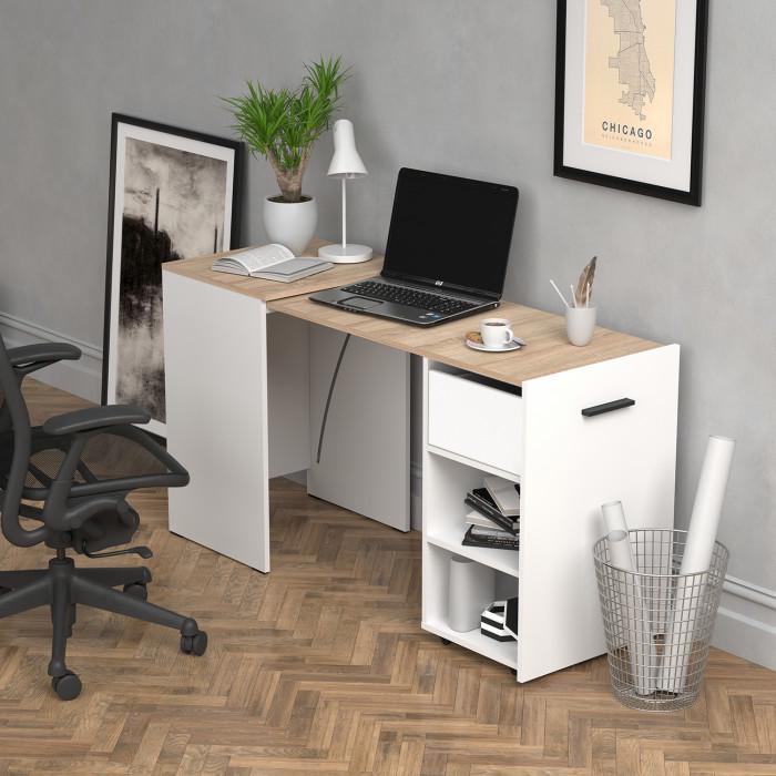 Стол-трансформер Knap Hobana Box 1 World 140х50х75 см Белый/дуб сонома (S201010110) - фото 4