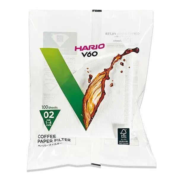 Фильтры бумажные для пуровера Hario V60 1-4 чашки р. 02 100 шт. Белый (35875563) Фильтры бумажные для пуровера Hario V60 1-4 чашки р. 02 100 шт. Белый (35875563)