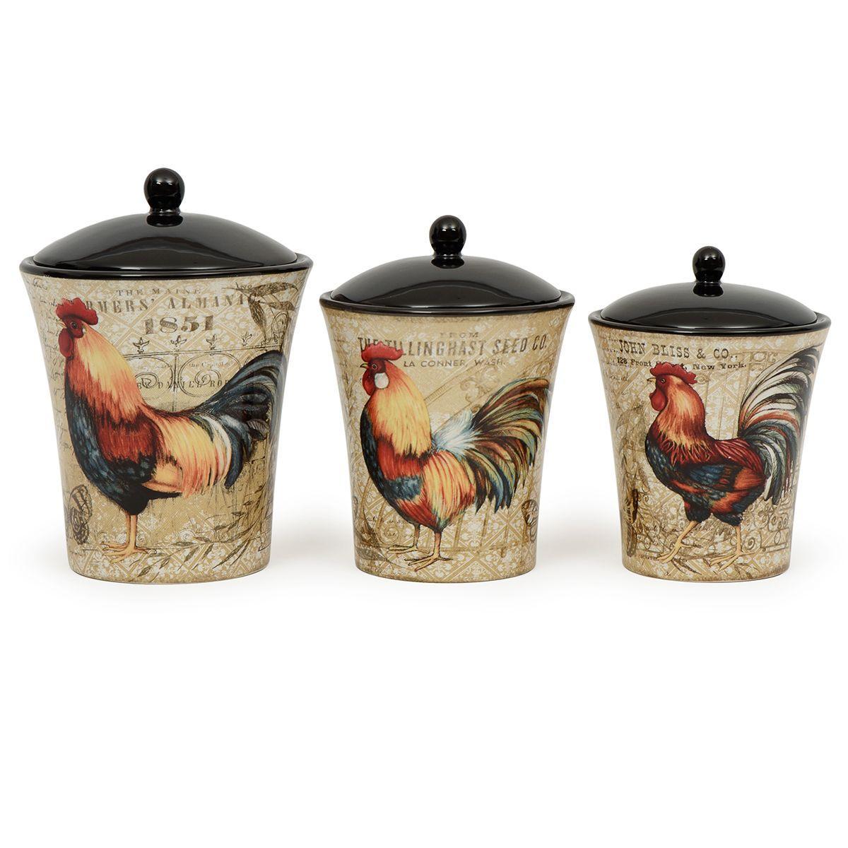 Набор емкостей для хранения Certified International Золотой петух 3 шт. Бежевый (23656)
