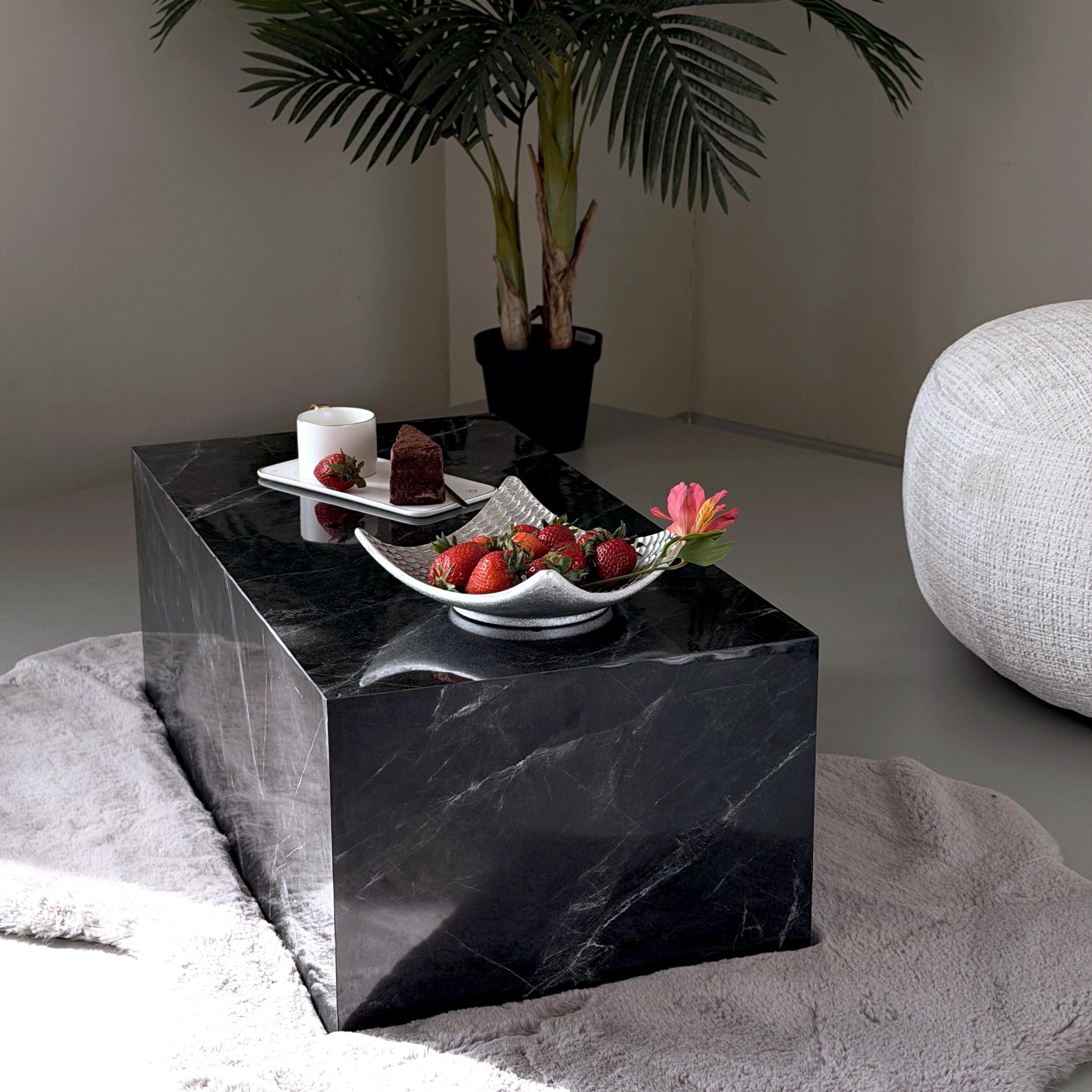 Кофейный столик Block 80х40 см Black marble finish (16074)