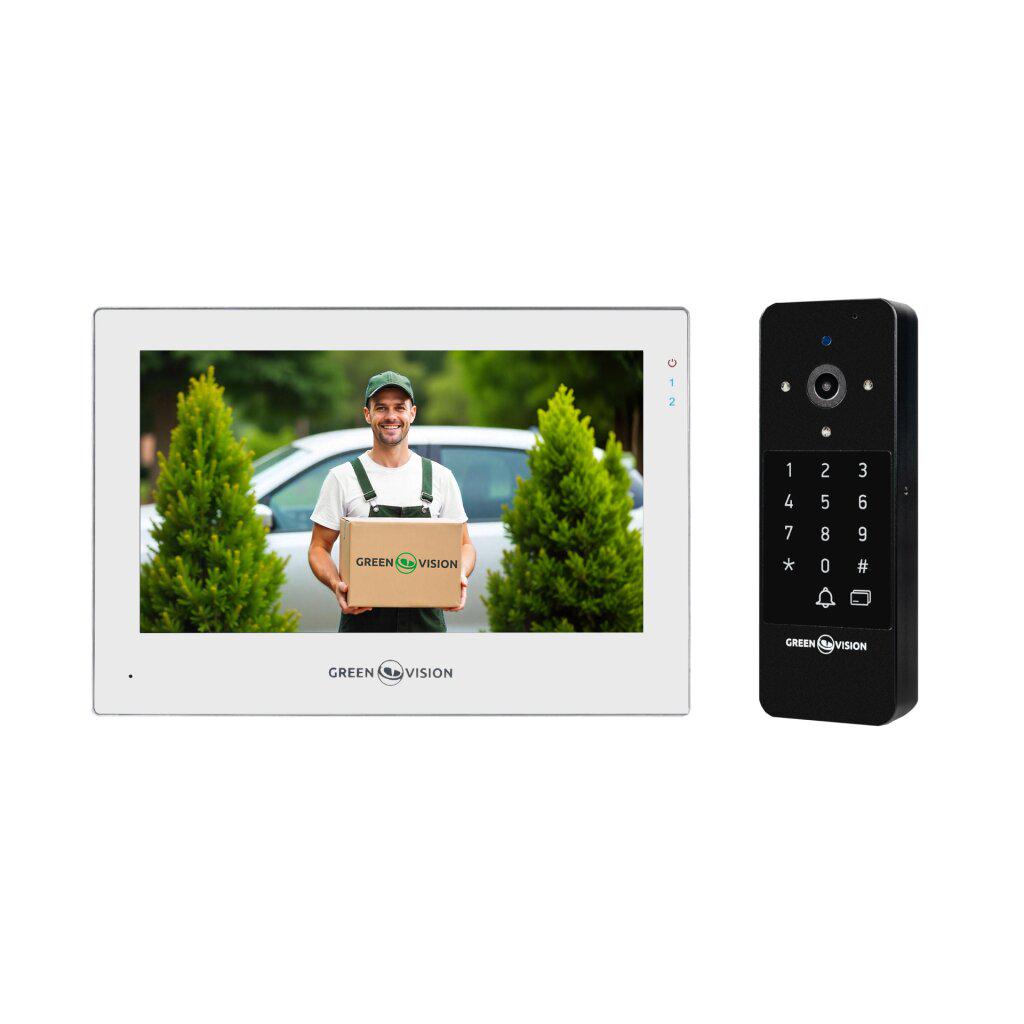 Комплект видеодомофона GreenVision GV-005-GV-059+GV-007 1024х600MP TFT LCD AC 110-230V Wi-Fi (a2455eca)