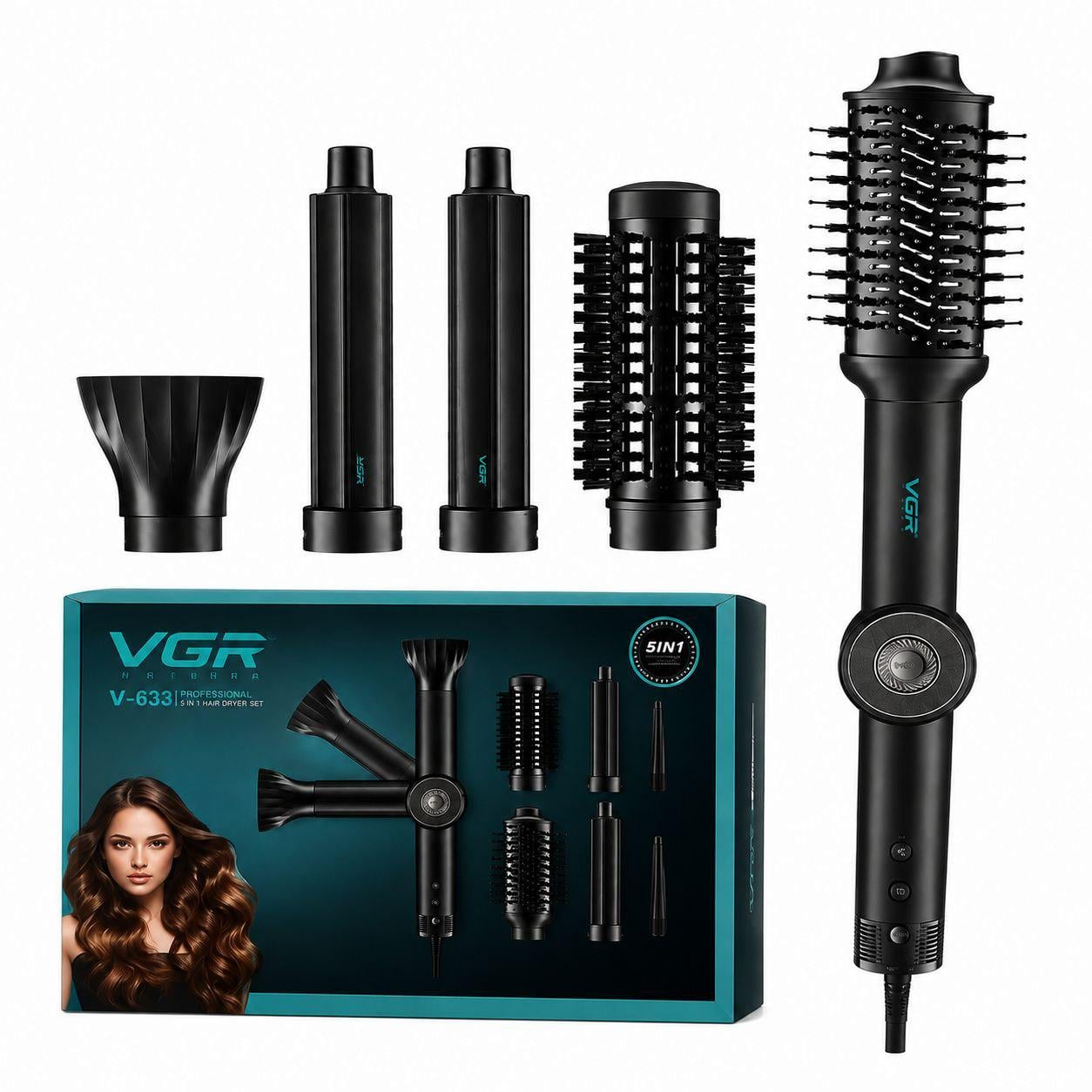 Фен-стайлер VGR V-483 с комплектом 5 насадок с ионизацией (10437)