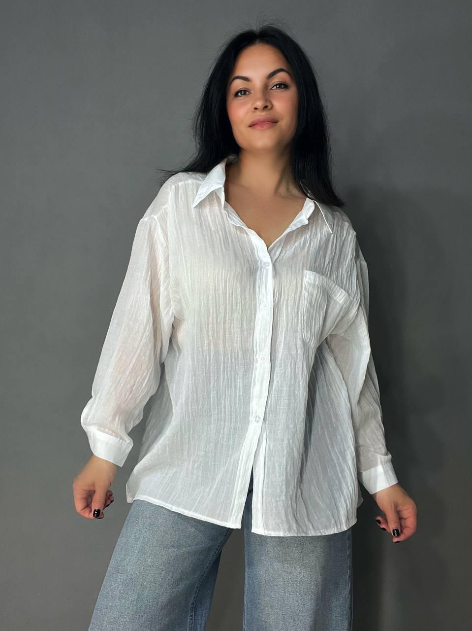 Рубашка женская Xingyue 388 с карманом жатка OS Белый (26730534) - фото 1 Рубашка женская Xingyue 388 с карманом жатка OS Белый (26730534) - фото 1