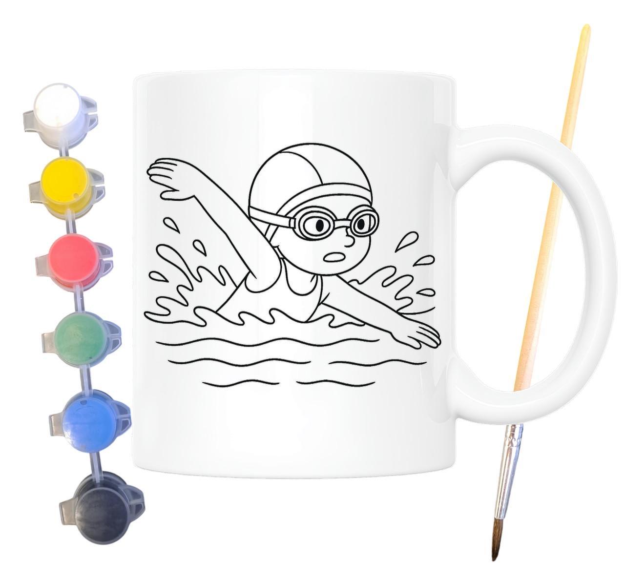 Набір для творчості кружка розмальовка Плавання 330 мл Білий (КР0111) - фото 2