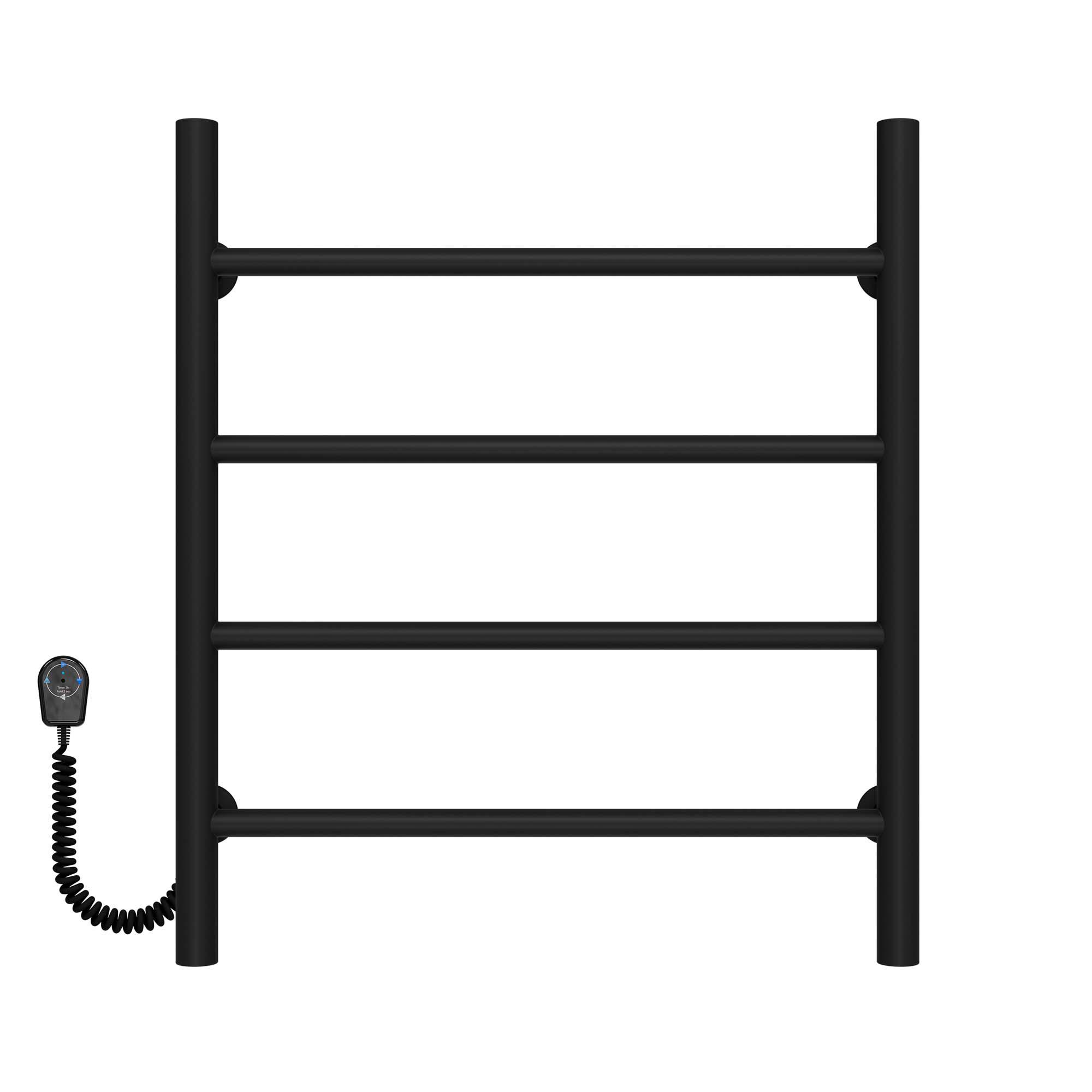 Полотенцесушитель электрический Deffi Орион П4 EF16 левое подключение нержавеющая сталь 500х600 мм Черный (C.OR.60.50.4.EBL5)