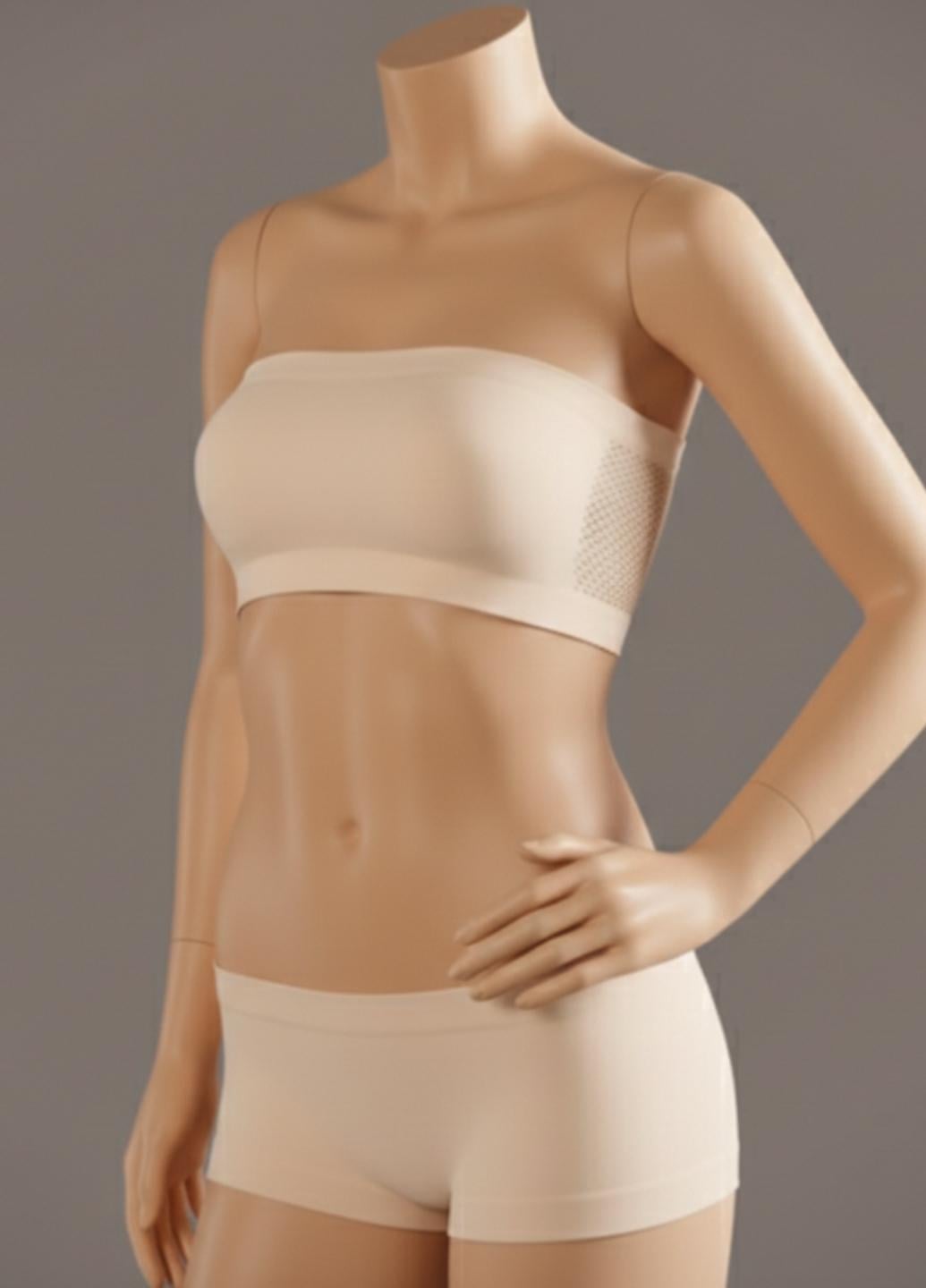 Топ бандо женский без бретелек с сеткой сзади G&N 16271 S Бежевый (42)