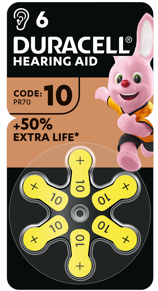 Батарейка Duracell для слухового апарату на 10 6 шт. (UG-5017063//5007510/5011445)