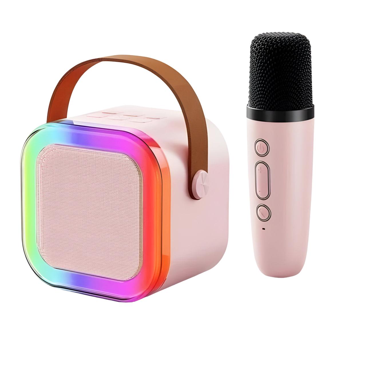 Караоке мини детское 2в1 колонка и микрофон с Bluetooth LED-подсветка Розовый (MLD-57) Караоке мини детское 2в1 колонка и микрофон с Bluetooth LED-подсветка Розовый (MLD-57)