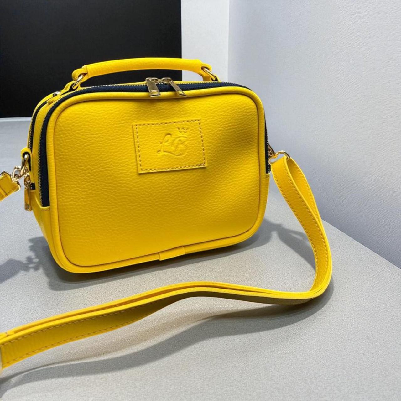 Сумка кросс боди женская маленькая через плечо на тонком ремне вместительная экокожа Желтый - фото 2 Сумка кросс боди женская маленькая через плечо на тонком ремне вместительная экокожа Желтый - фото 2