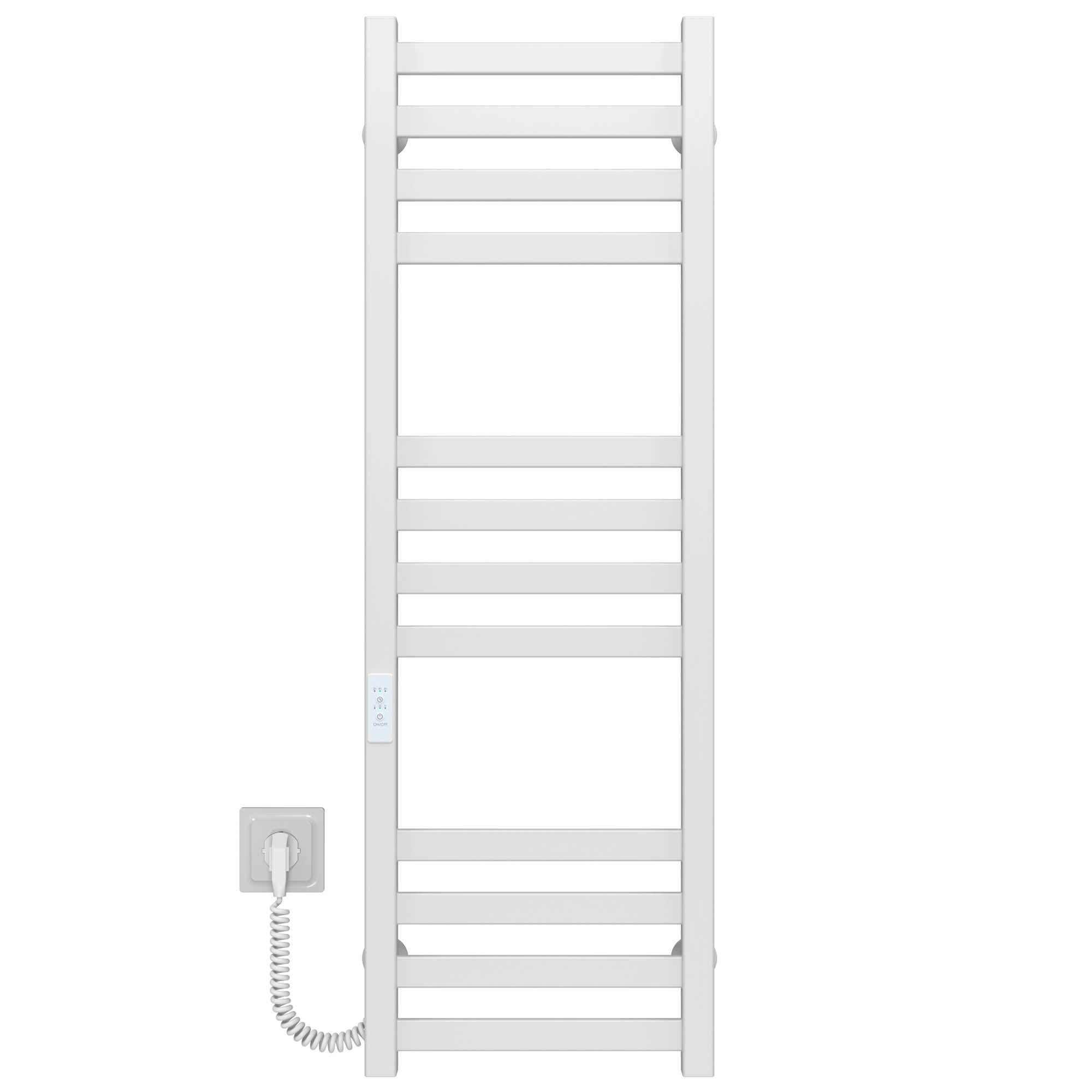Полотенцесушитель электрический Deffi Avast П12 WD04 левое подключение крашеная сталь 300х1000 мм Белый (B.AV.100.30.12.E.W.L.4)