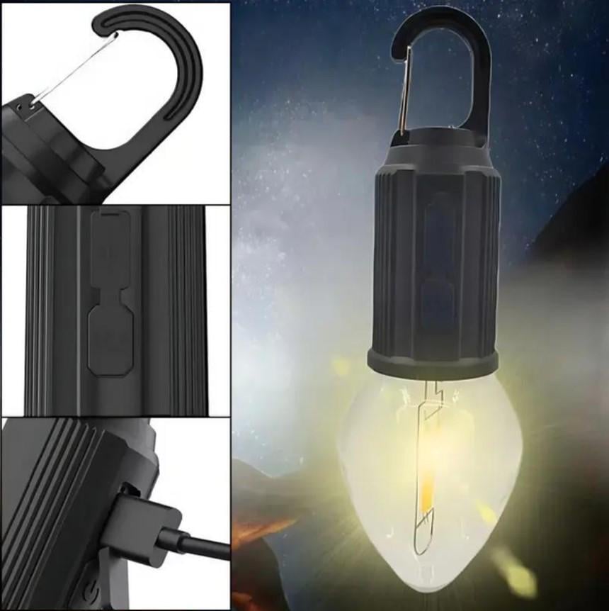 Лампа-фонарь LED BL HK 169B USB аккумуляторная для кемпинга и аварийного освещения Теплый белый (МХ-00009261) - фото 3