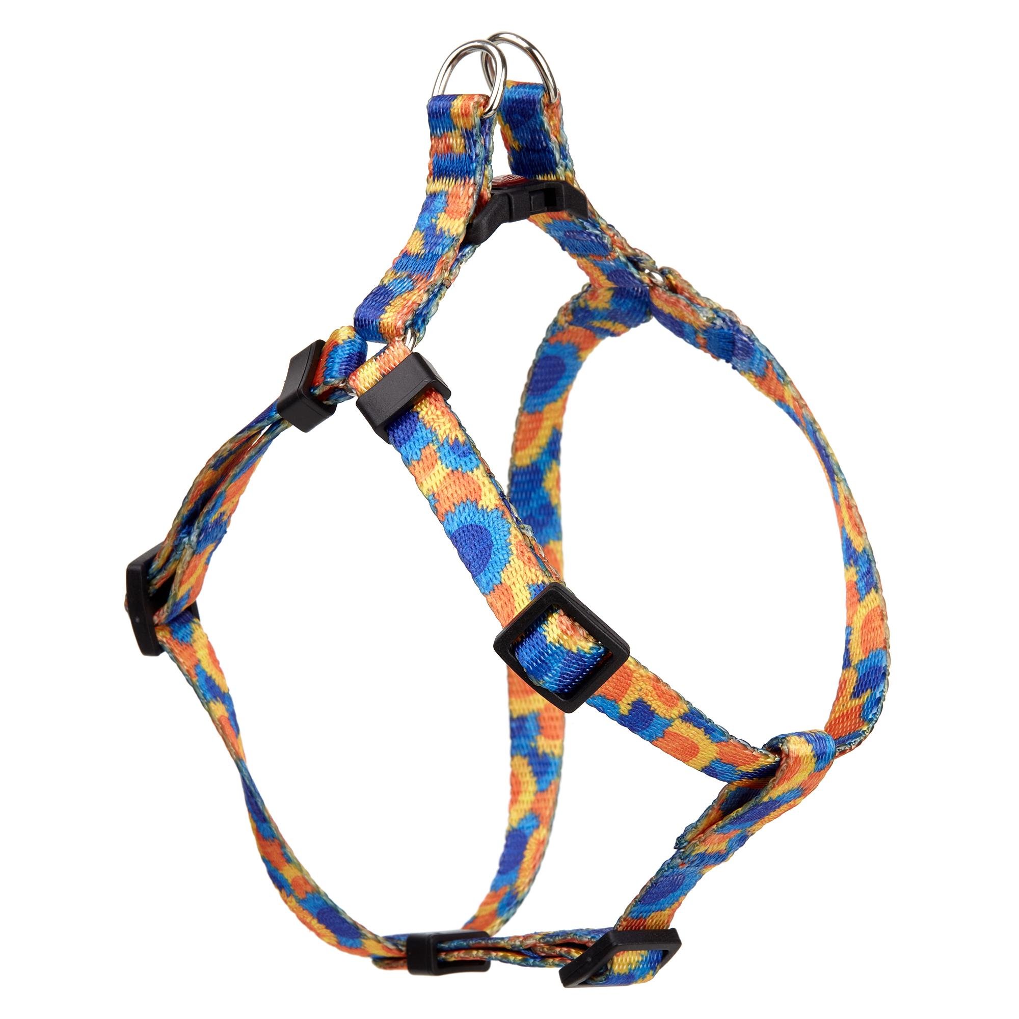 Шлея KareLine SUNFLOWERS з нейлону з візерунком та пластиковою пряжкою 15 мм А 350-480 мм В 400-570 мм (0817/12)