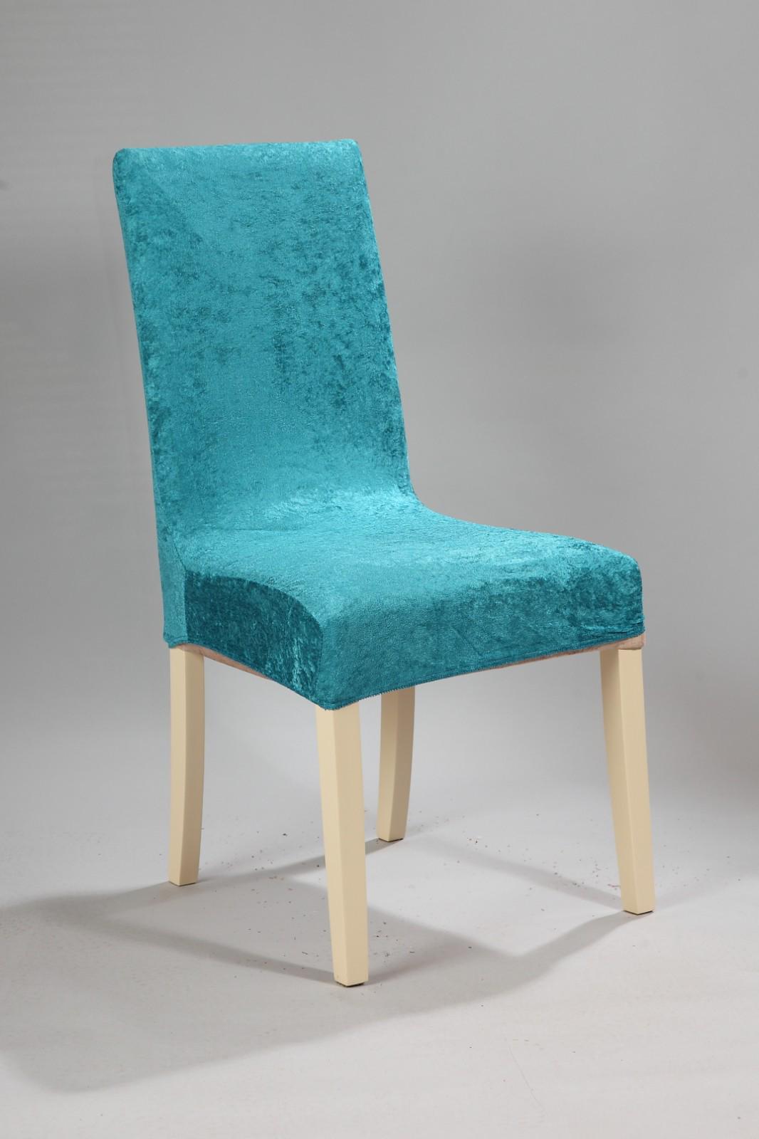 Чехол натяжной на стул GOSPO велюровый Бирюза (2151544734) - фото 1