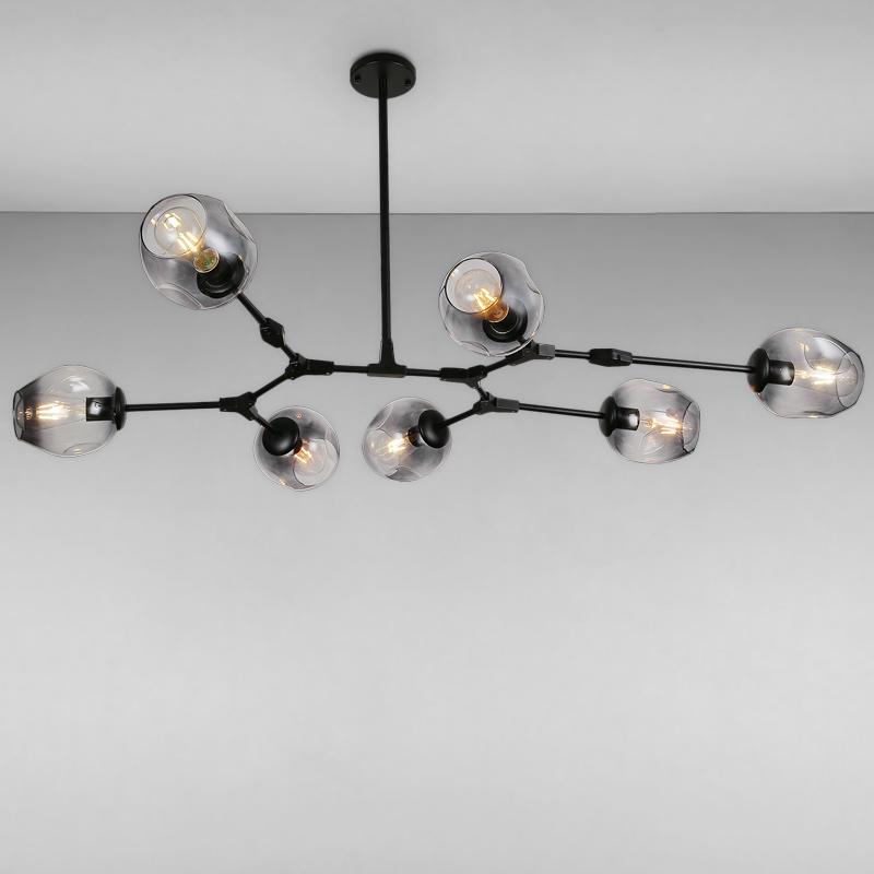 Люстра подвесная Light House LS-15226-7 BK+BK молекула на семь ламп Черный