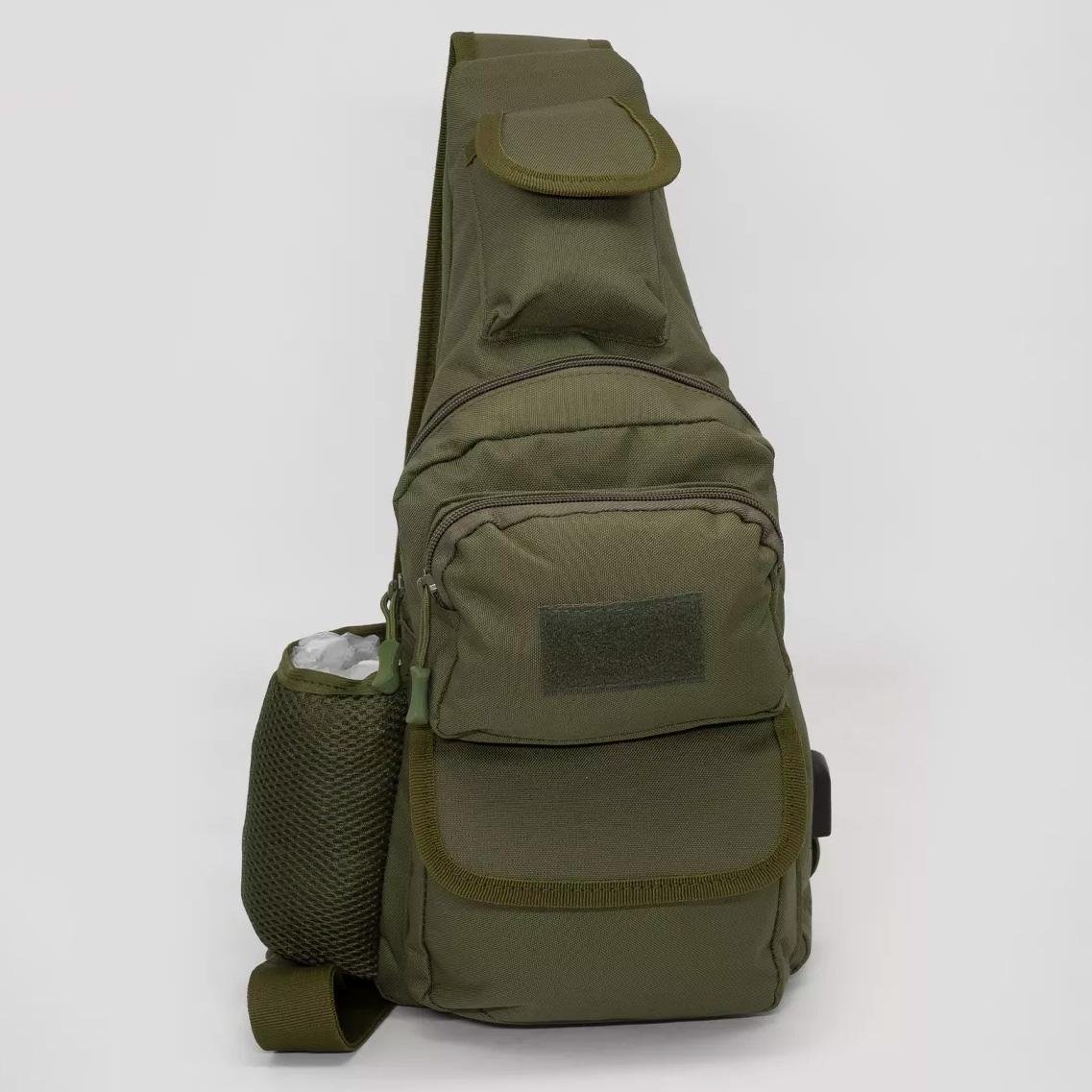 Сумка через плечо однолемковая Хаки (449767) - фото 12 Сумка через плечо однолемковая Хаки (449767) - фото 12