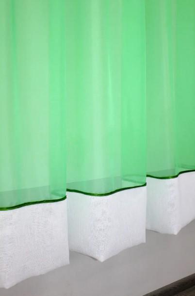 Кухонная гардина шифон/лен 270х170 см Мятный/Белый (047к) - фото 3