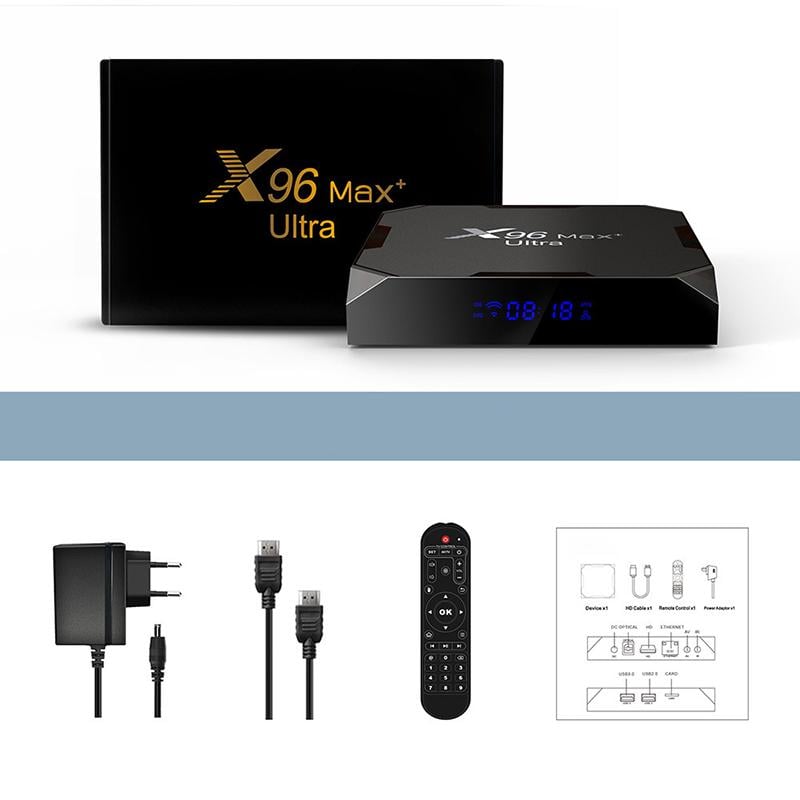 Смарт ТВ приставка X96 Max+ Plus ULTRA 4/32 Гб Smart TV Box Android 11 (636-3) - фото 2