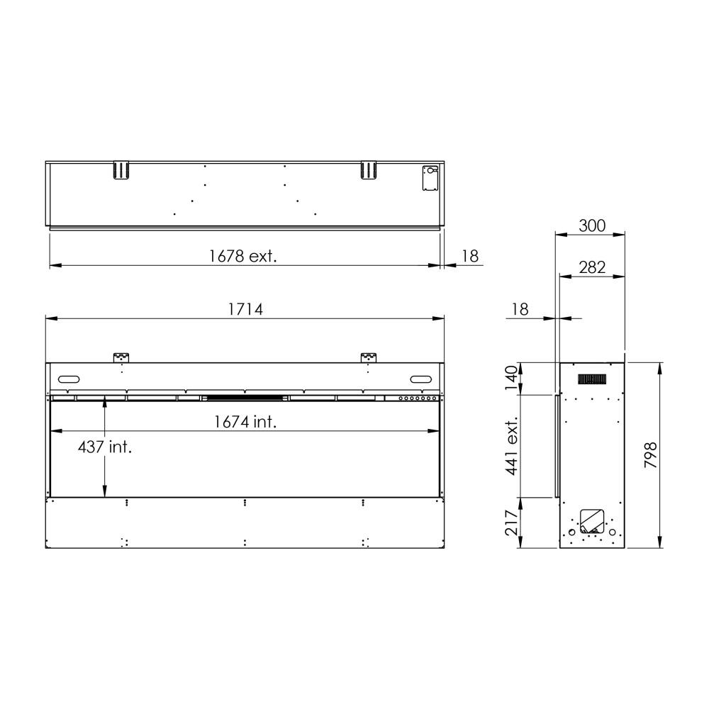 Электрокамин с обогревом Faber by Dimplex E-Slim Linear 1700-450 фронтальный паровой - фото 3