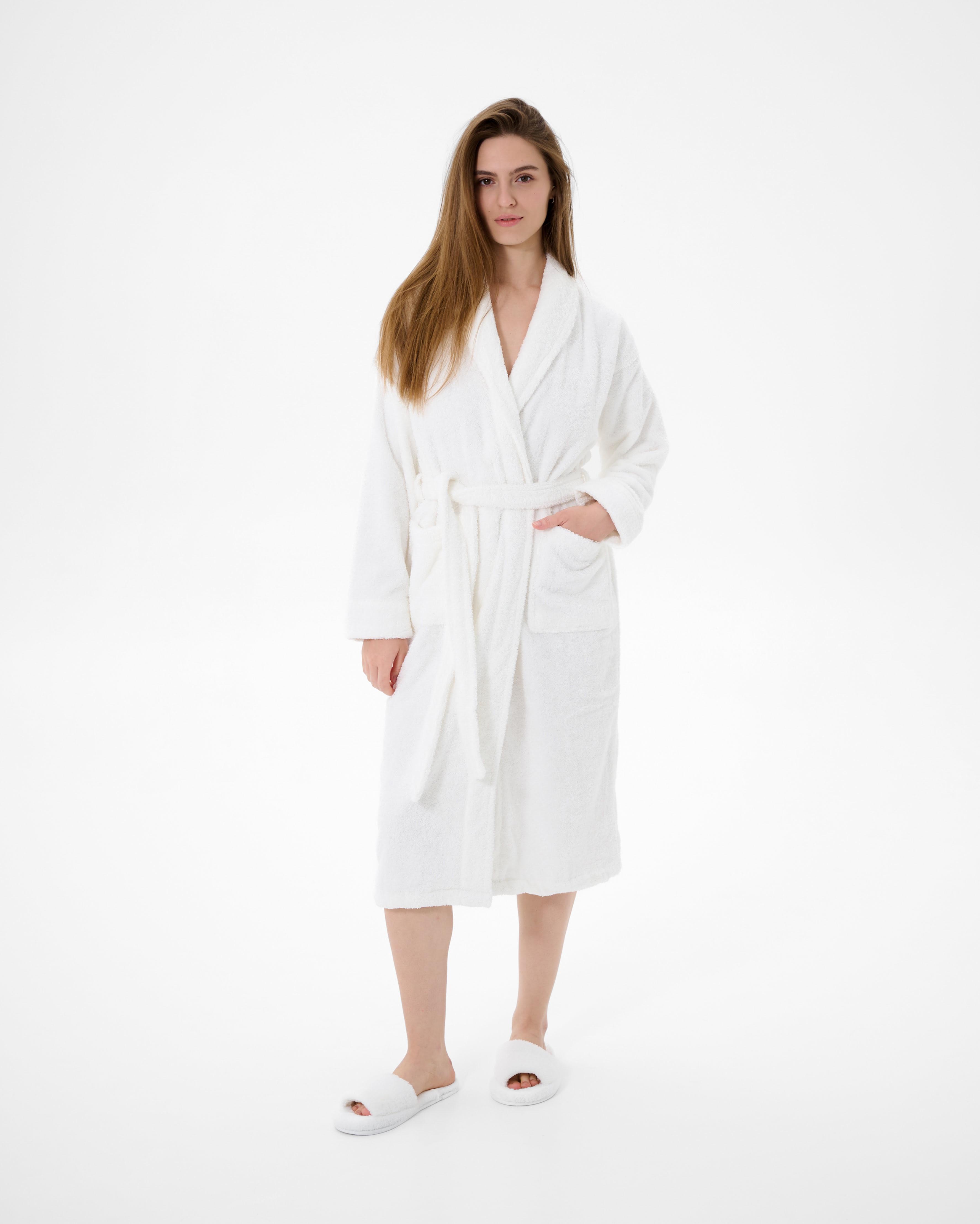 Халат махровий Lotus Home Basic Soft 2XL Білий (26029357) - фото 4