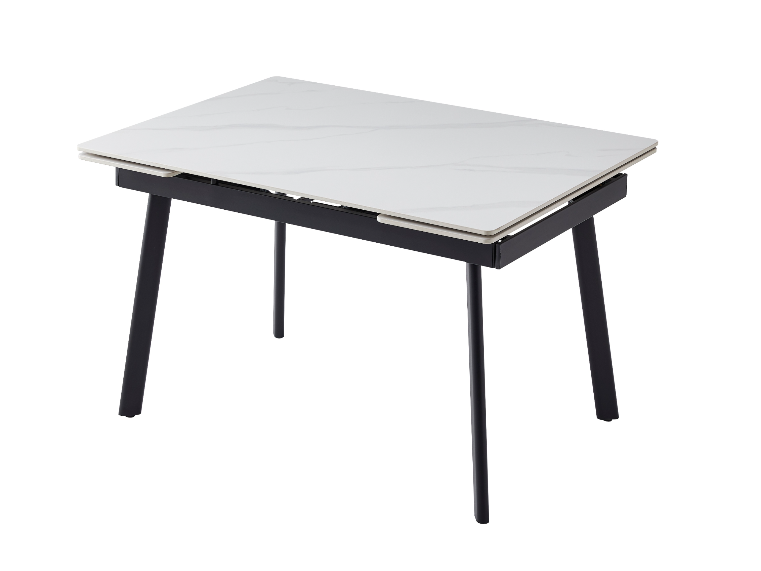 Стол обеденный раздвижной Vetro Mebel 1200-1800x850x760 мм Белый мрамор/Черный (TМ-98-1) - фото 1 Стол обеденный раздвижной Vetro Mebel 1200-1800x850x760 мм Белый мрамор/Черный (TМ-98-1) - фото 1