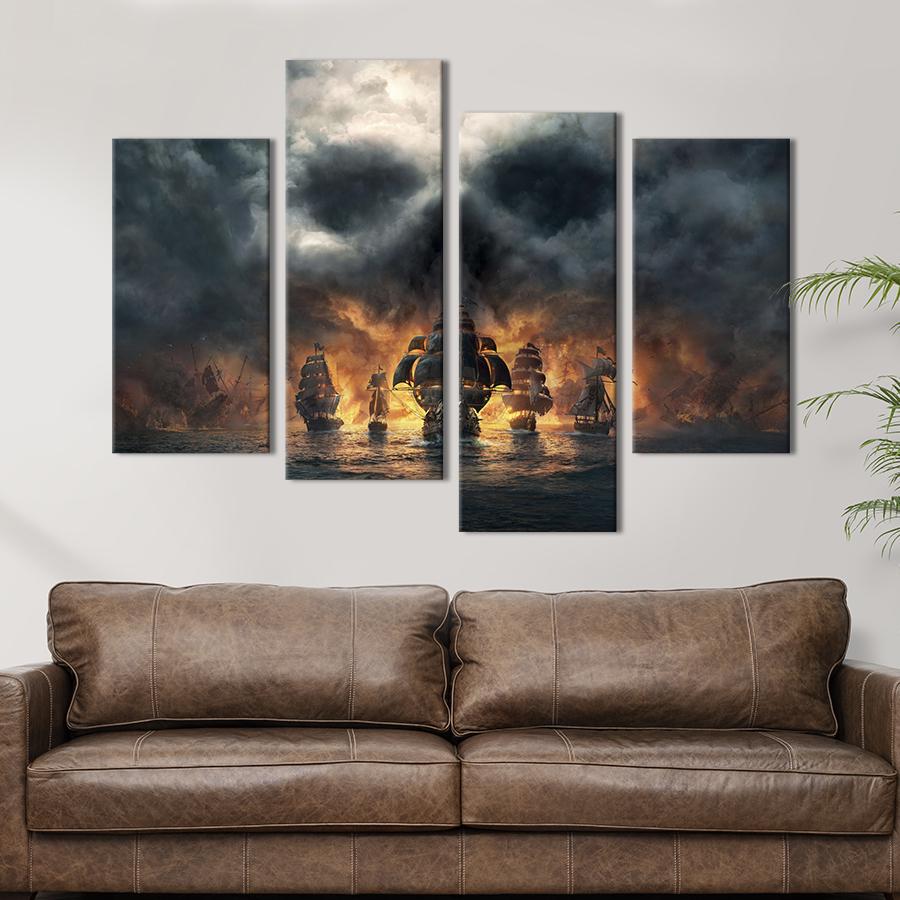 Картина на холсте Смертоносный пиратский флот 129x90 см (1441-42)