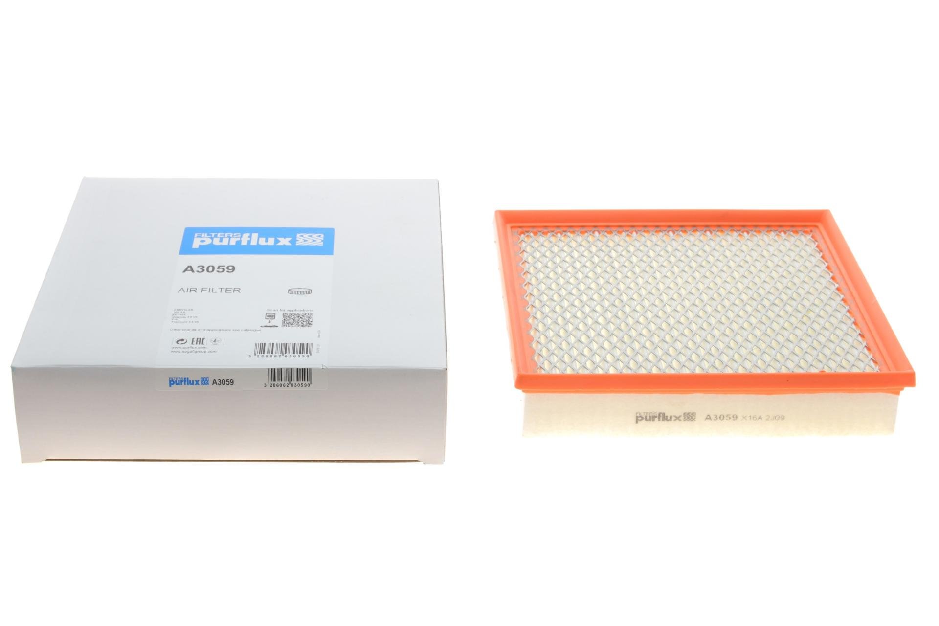 Фильтр воздушный PURFLUX для Fiat Freemont 3,6 V6 24V 11-/Dodge Avenger/Journey 3,6 V6 24V 06- A3059)