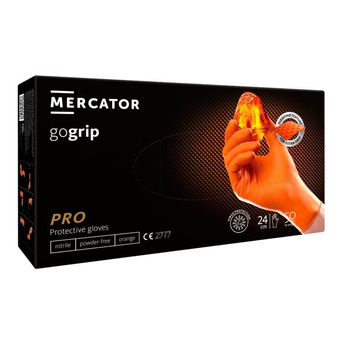 Перчатки нитриловые Mercator gogrip XXL 50 шт. Orange