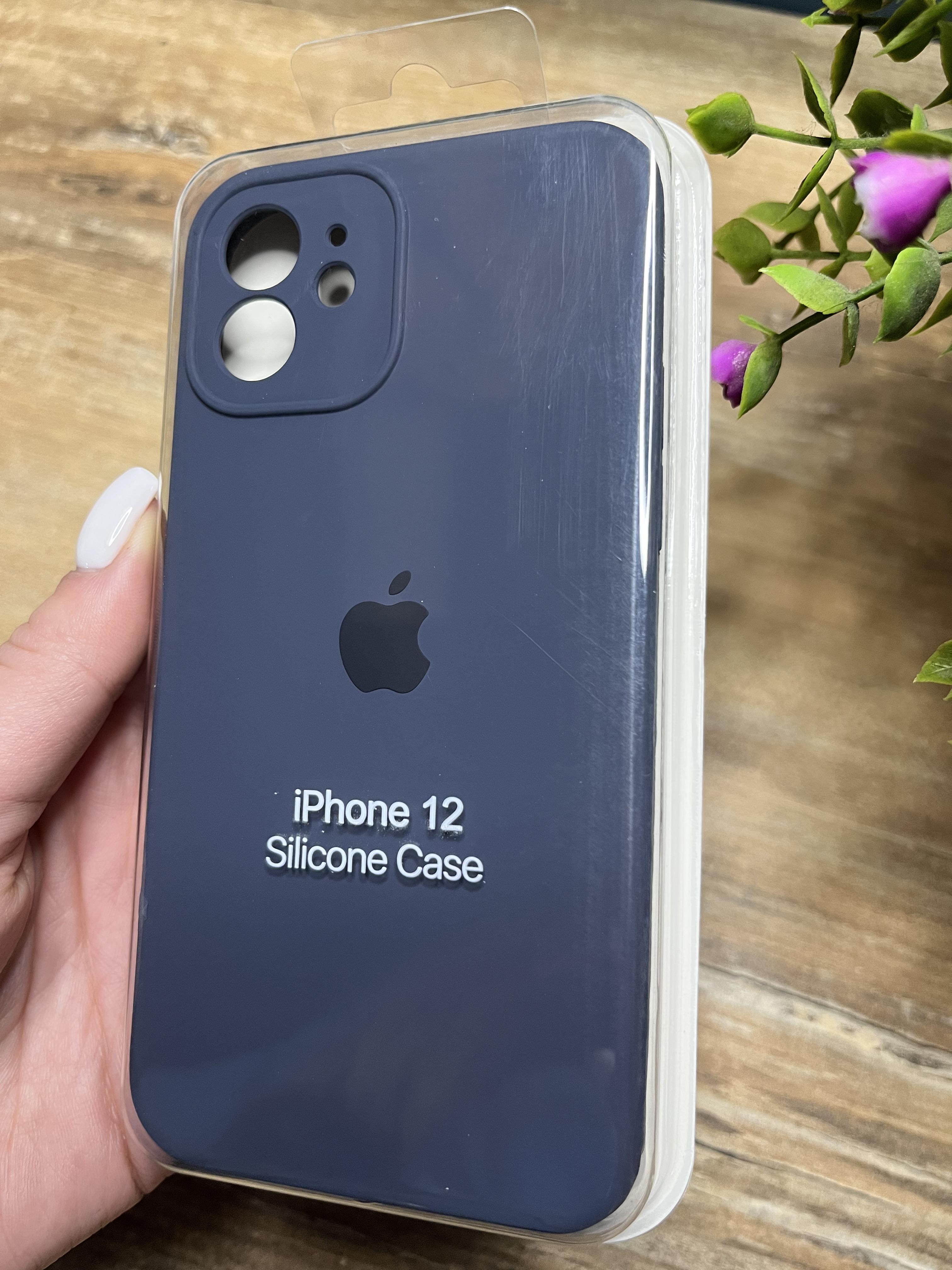Чехол накладка на iPhone (Айфон) 12 квадратные борта silicone case full camera Apple Чехол накладка на iPhone (Айфон) 12 квадратные борта silicone case full camera Apple