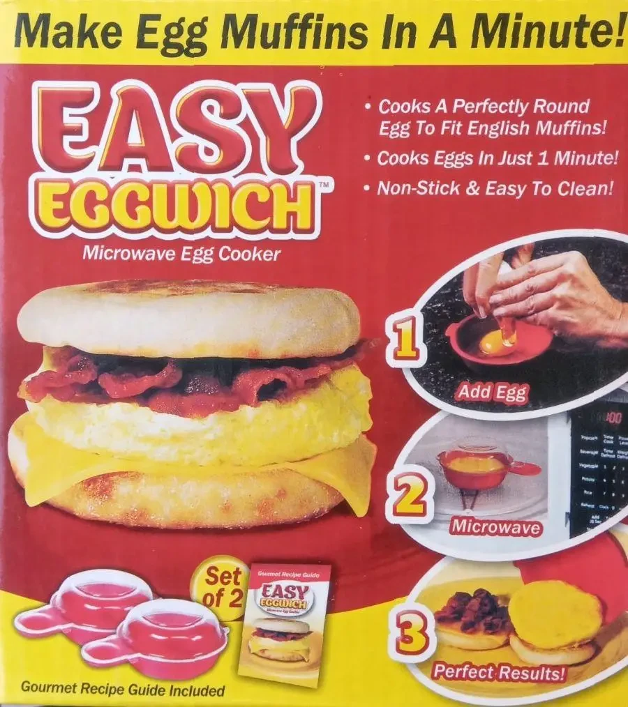 Форма для приготування яєць у мікрохвильовці без олії Easy Eggwich 2 шт. (5518) - фото 5