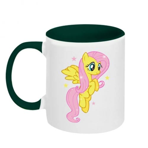 Чашка керамическая двухцветная Fluttershy 320 мл Бело-зеленый (422096-30-45603)
