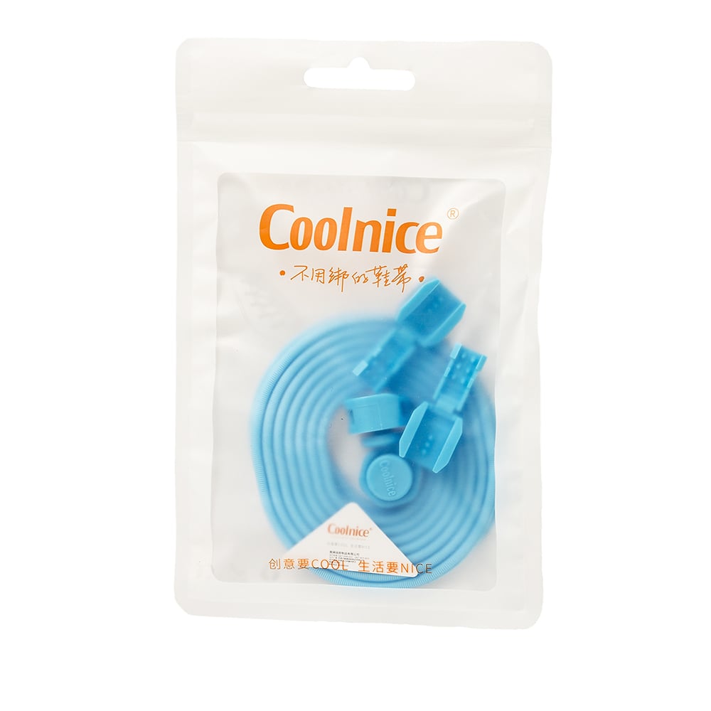 Шнурки силиконовые Coolnice длинные с затяжками 90 см Голубой (549)