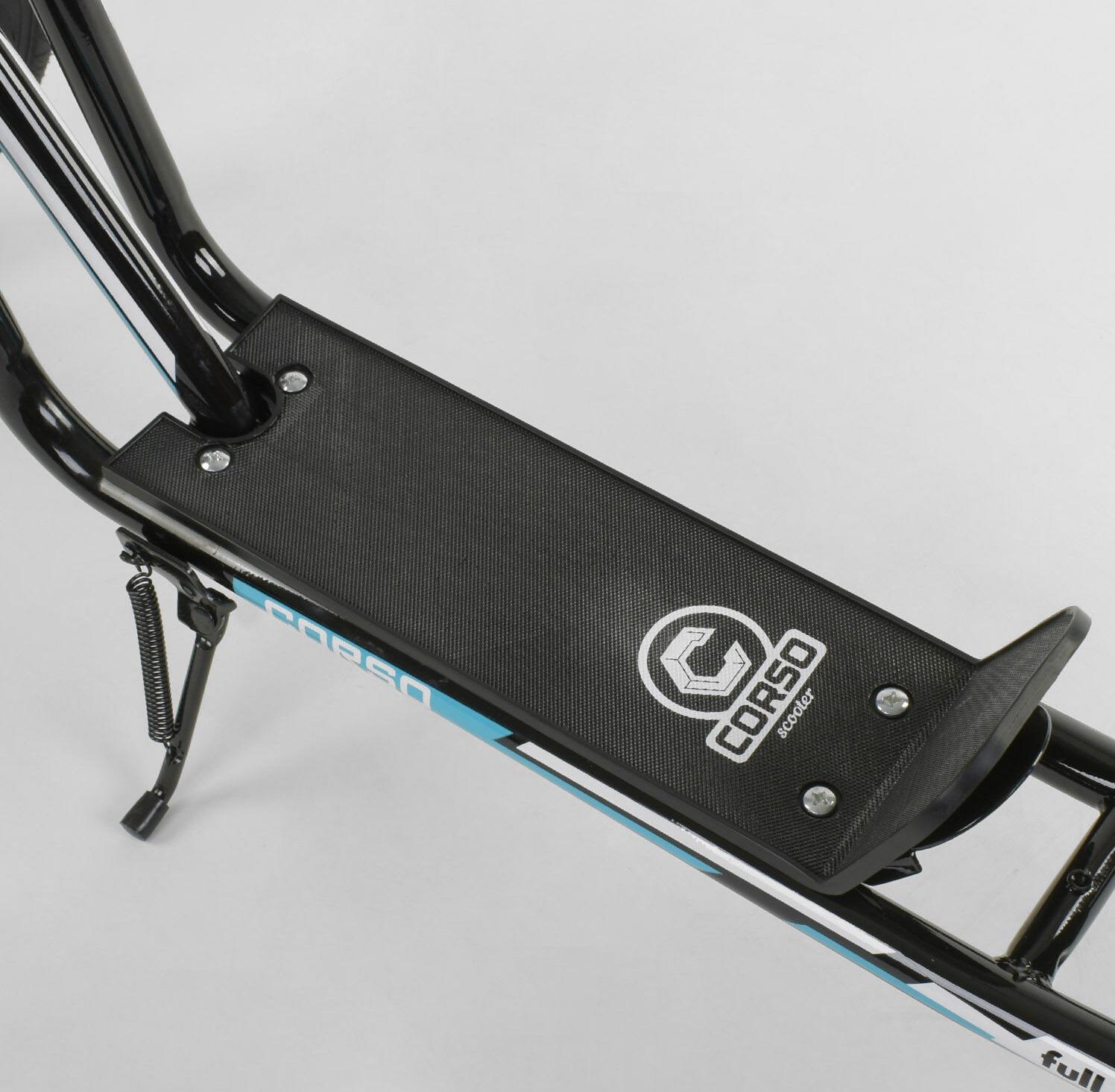 Самокат детский Corso надувные колеса переднее 16/заднее 12/ручное переднее тормоз Black/Blue (86795) - фото 4 Самокат детский Corso надувные колеса переднее 16/заднее 12/ручное переднее тормоз Black/Blue (86795) - фото 4