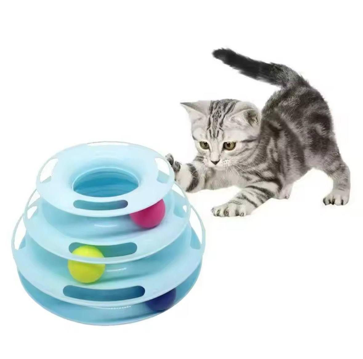 Іграшка для котів Tower of Tracks Вежа з кульками 3 рівня Blue - фото 2 Іграшка для котів Tower of Tracks Вежа з кульками 3 рівня Blue - фото 2