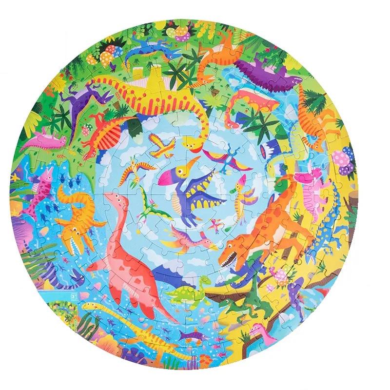 Пазли дитячі Світ Динозаврів круглий 128 деталей/постер Multicolor (108364) Пазли дитячі Світ Динозаврів круглий 128 деталей/постер Multicolor (108364)