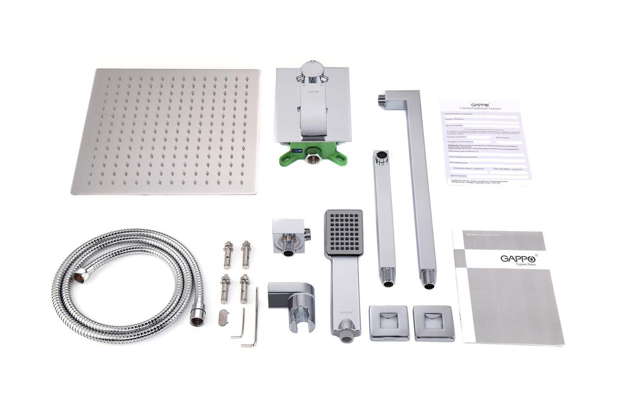 Душевая система встраиваемая Gappo G7102 излив-переключатель на лейку 3-функции Хром - фото 4